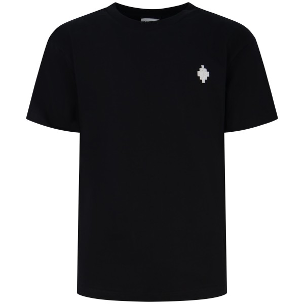 T-shirt nera con mini logo laterale per uomo