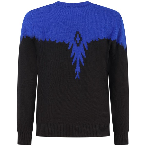Maglione nero con Ali azzurre per uomo