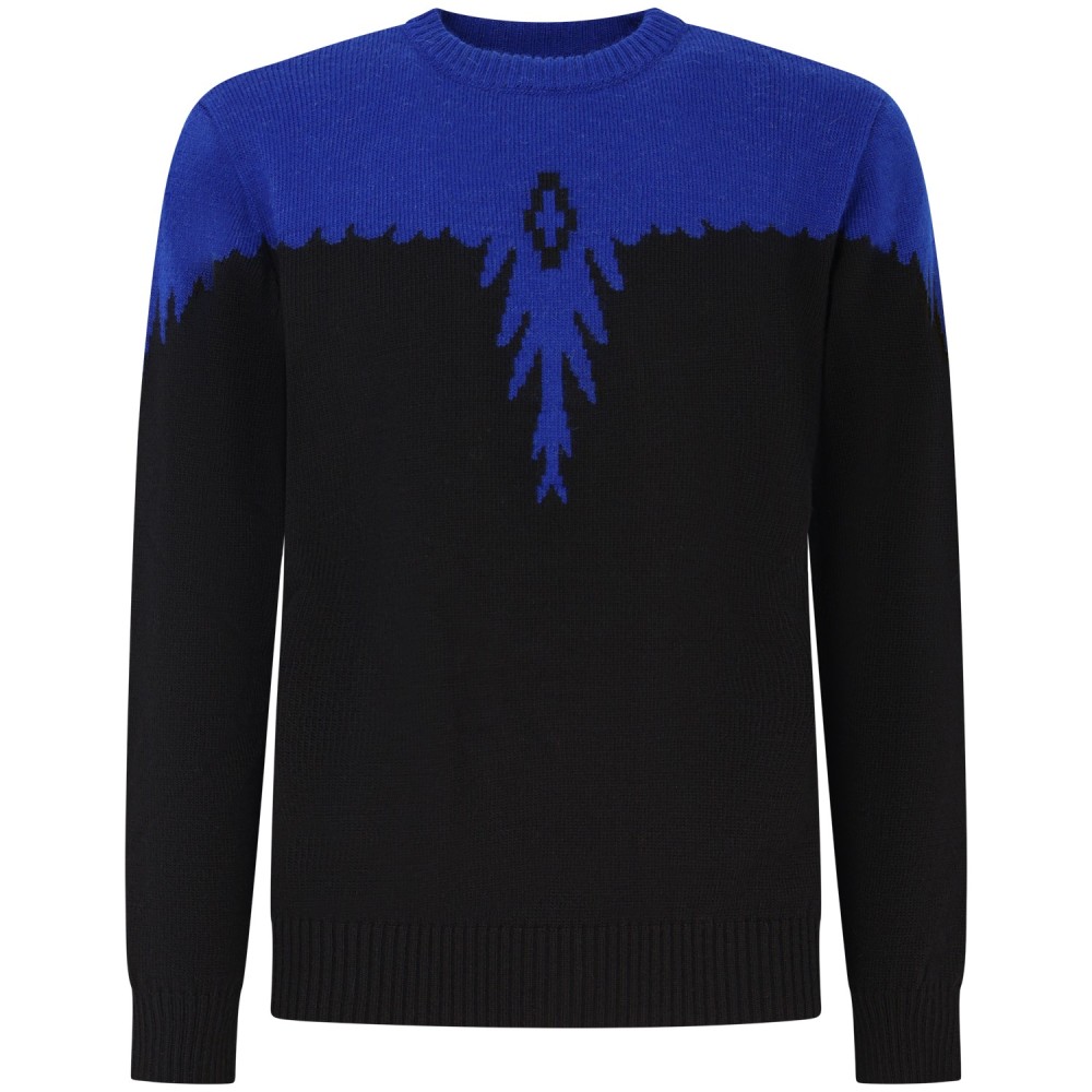 Maglione nero con Ali azzurre per uomo
