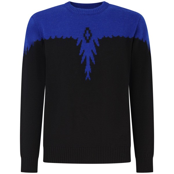 Maglione nero con Ali azzurre per uomo