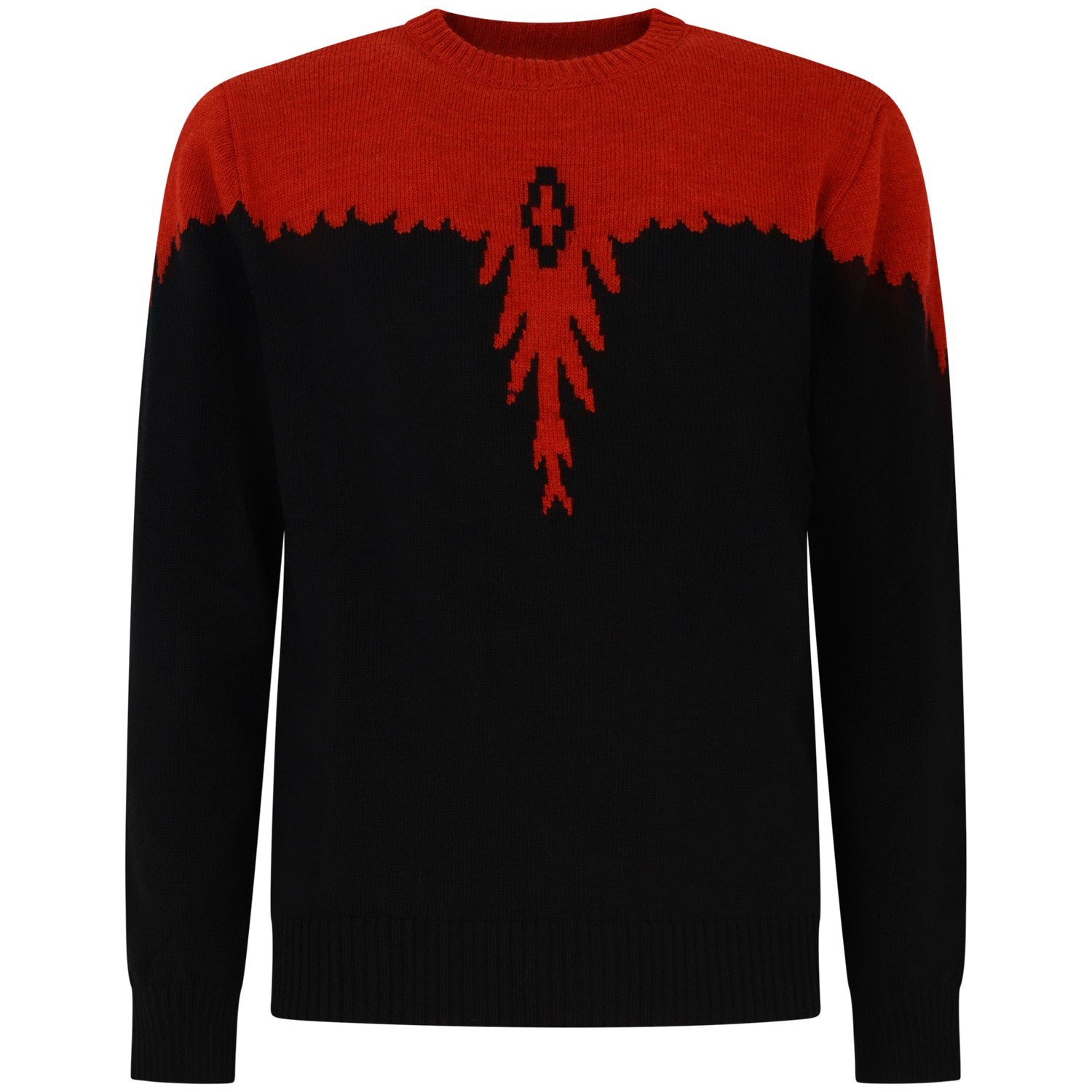 Maglione nero con ali rosse per uomo