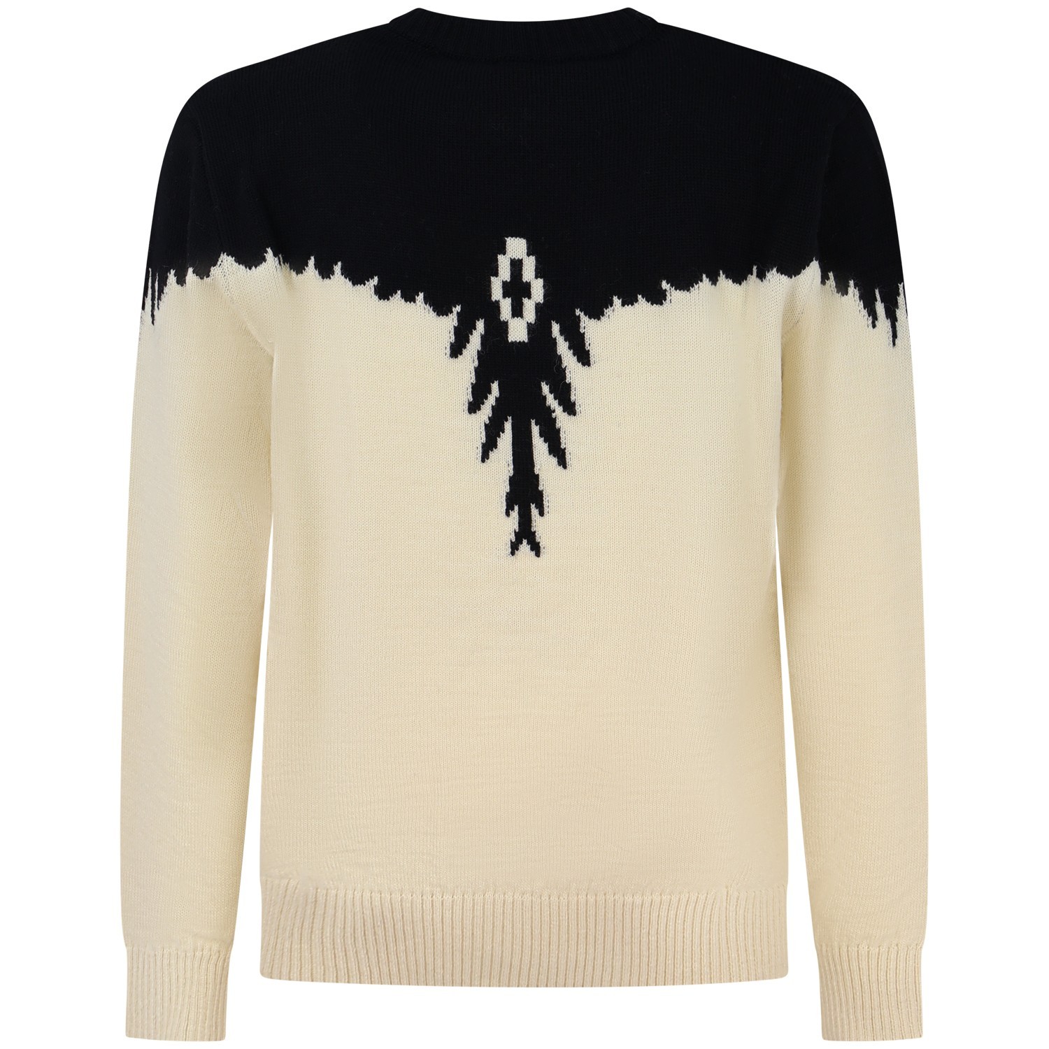 Maglione avorio con ali nere per uomo