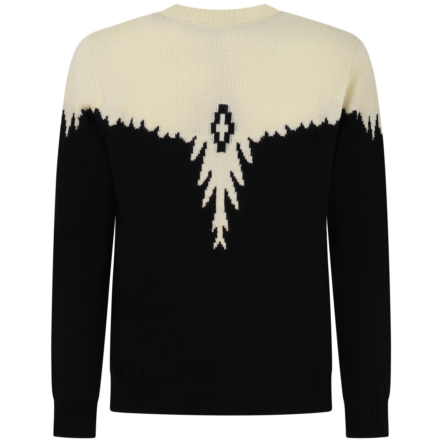 Maglione nero con ali avorio per uomo 2