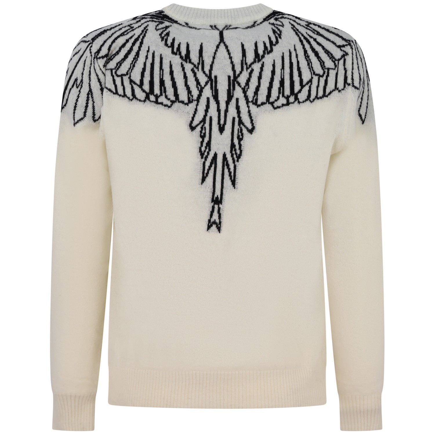 Maglione avorio con ali nere per uomo