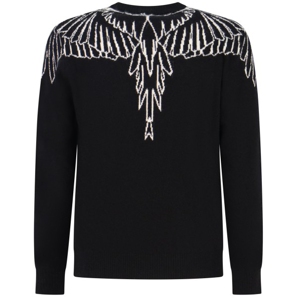 Maglione nero con ali bianche  per uomo