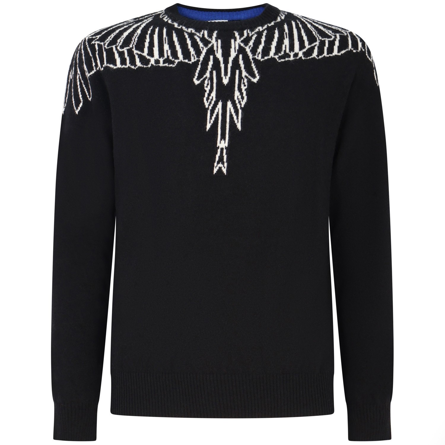 Maglione nero con ali bianche  per uomo 2