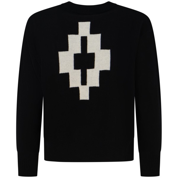 Maglione nero con mini logo centrale  per uomo
