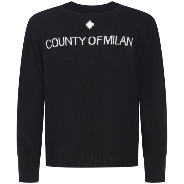 Maglione nero con mini logo laterale  per uomo