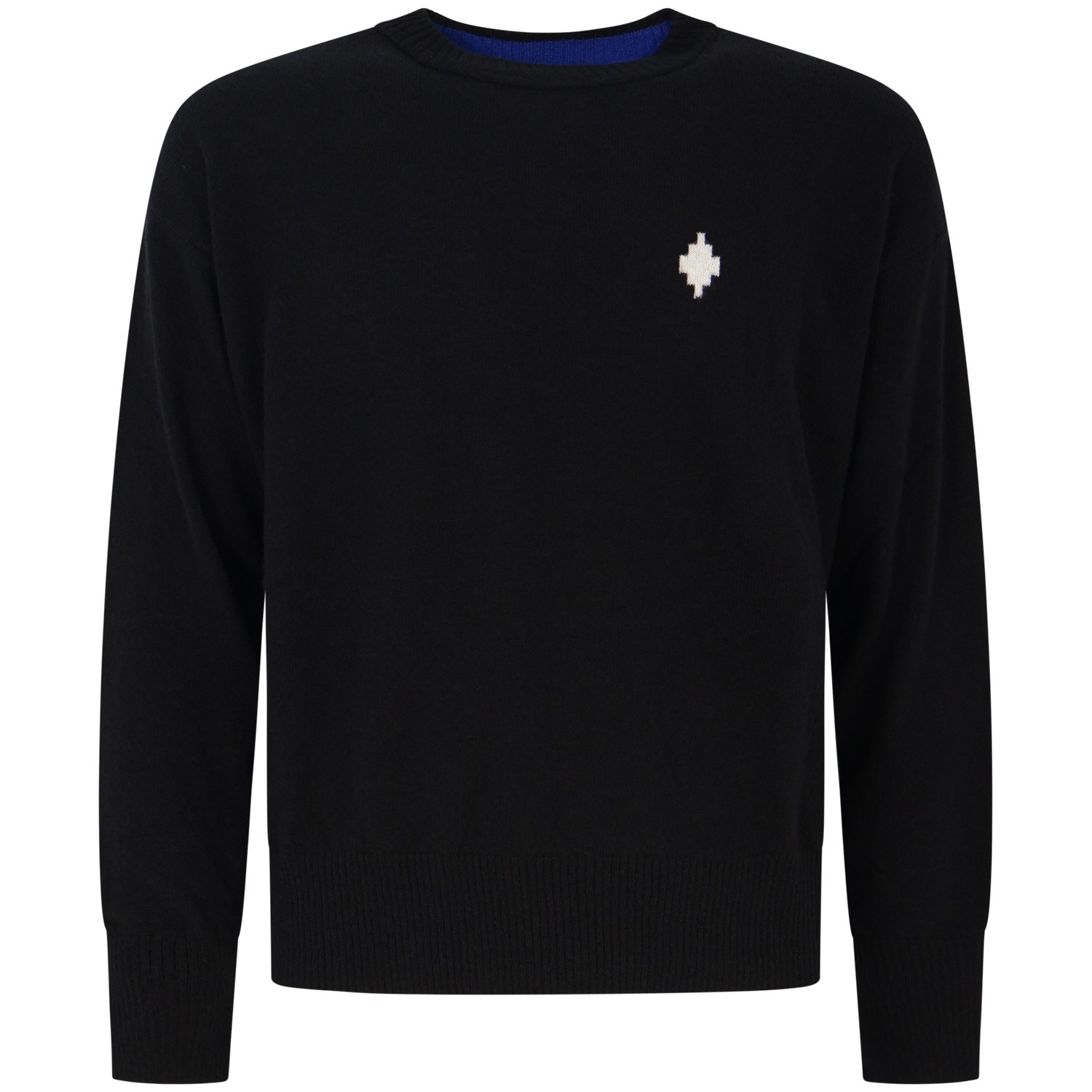 Maglione nero con mini logo laterale  per uomo