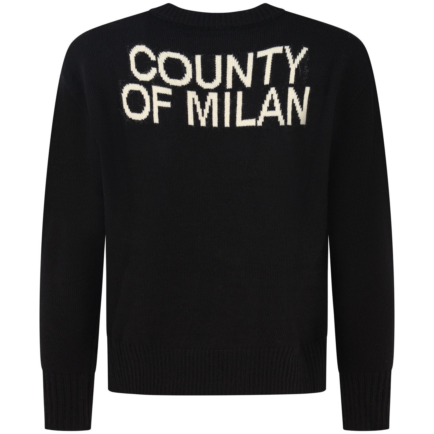 Maglione nero con maxi logo centrale