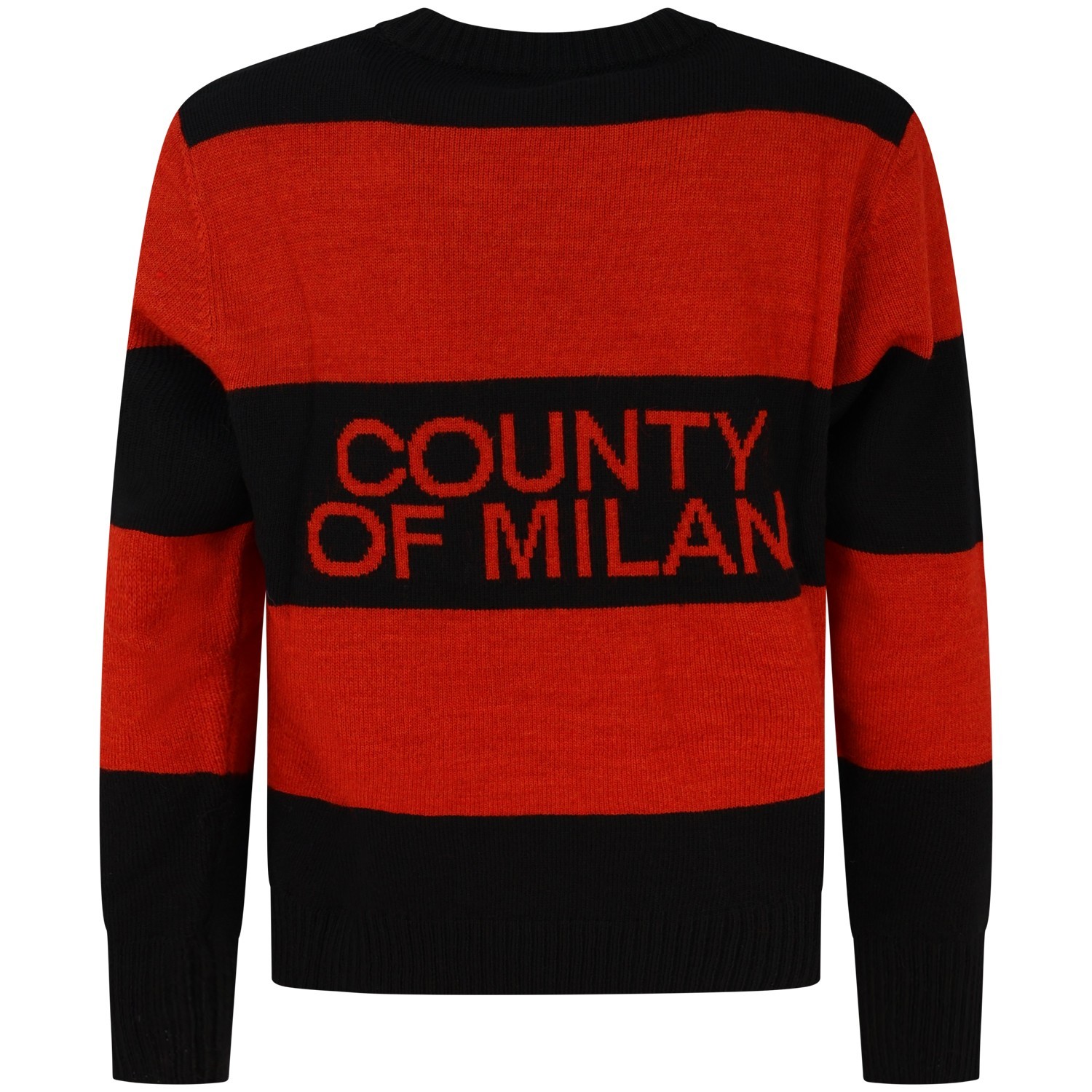 Maglione nero e rosso con maxi logo centrale per uomo