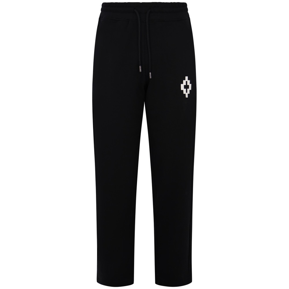 Pantalone tuta nero con mini logo per uomo