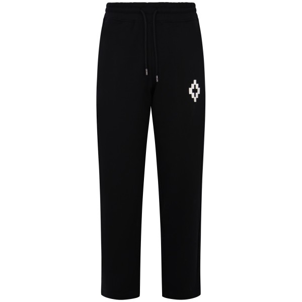 Pantalone tuta nero con mini logo per uomo