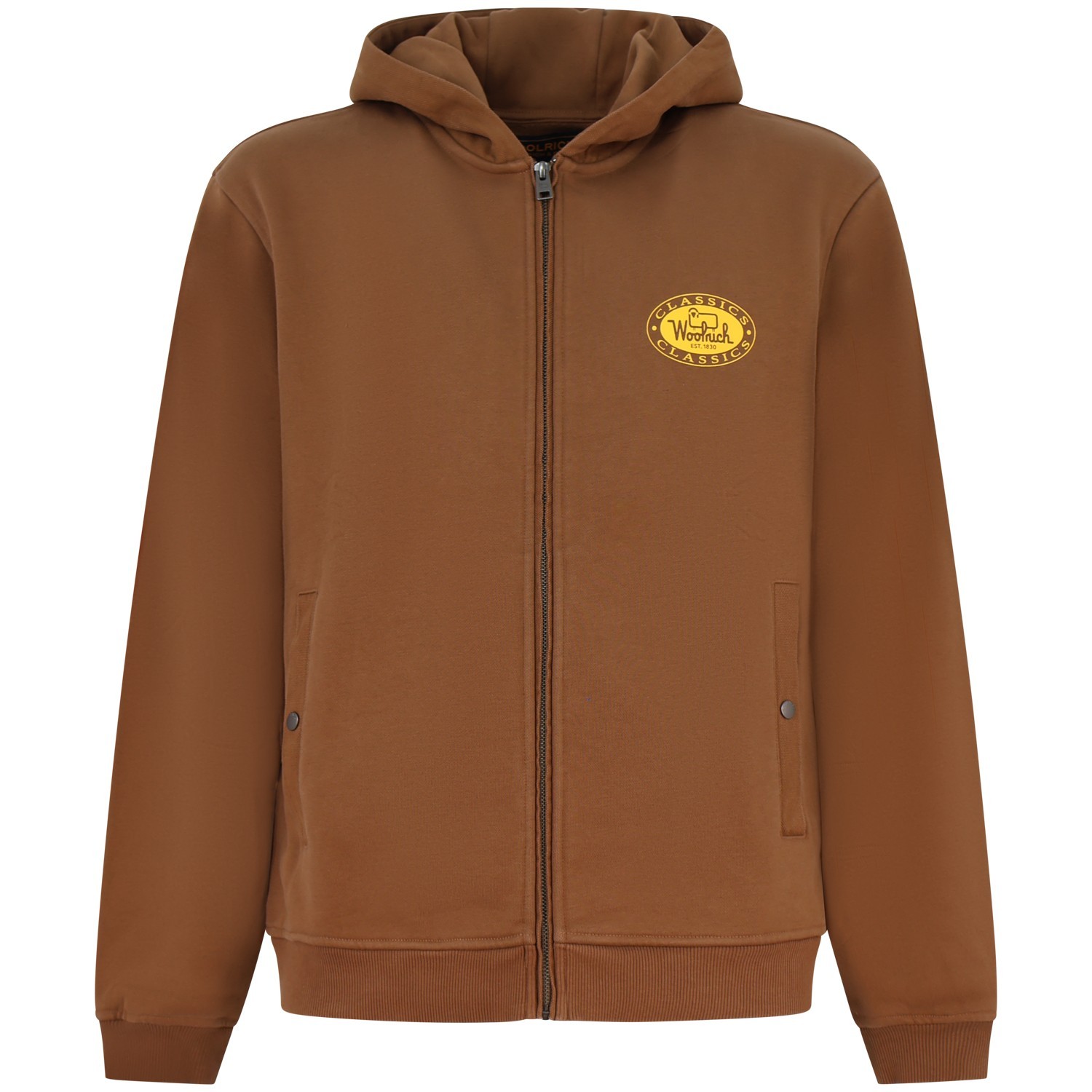 Felpa marrone con zip per uomo