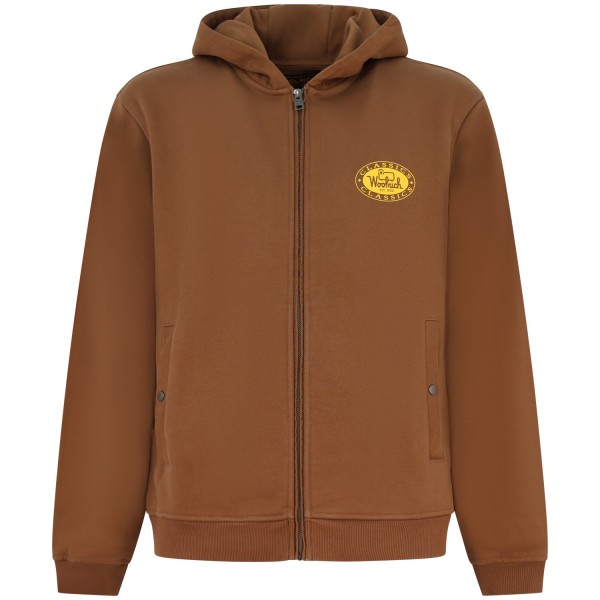 Felpa marrone con zip per uomo
