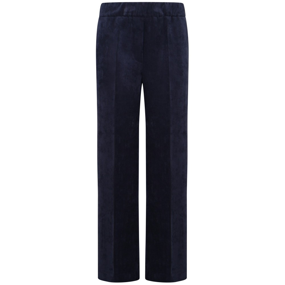 Pantalone blu in velluto per donna