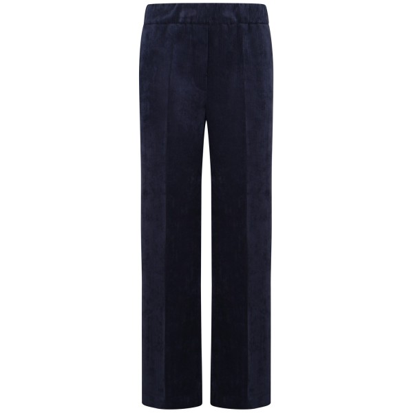 Pantalone blu in velluto per donna
