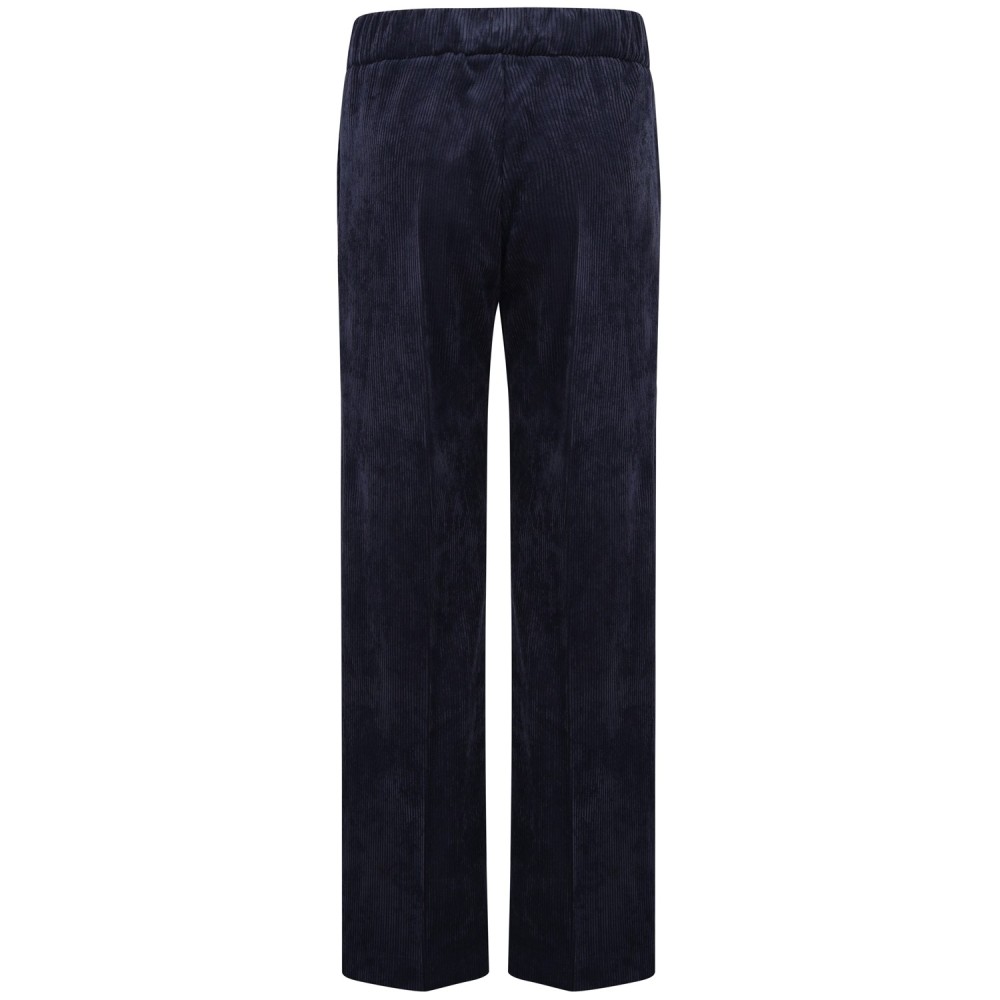 Pantalone blu in velluto per donna