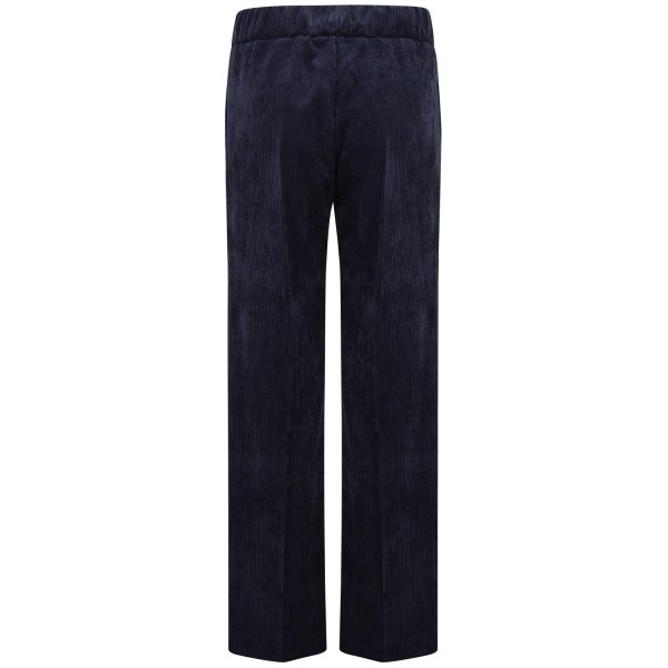 Pantalone blu in velluto per donna