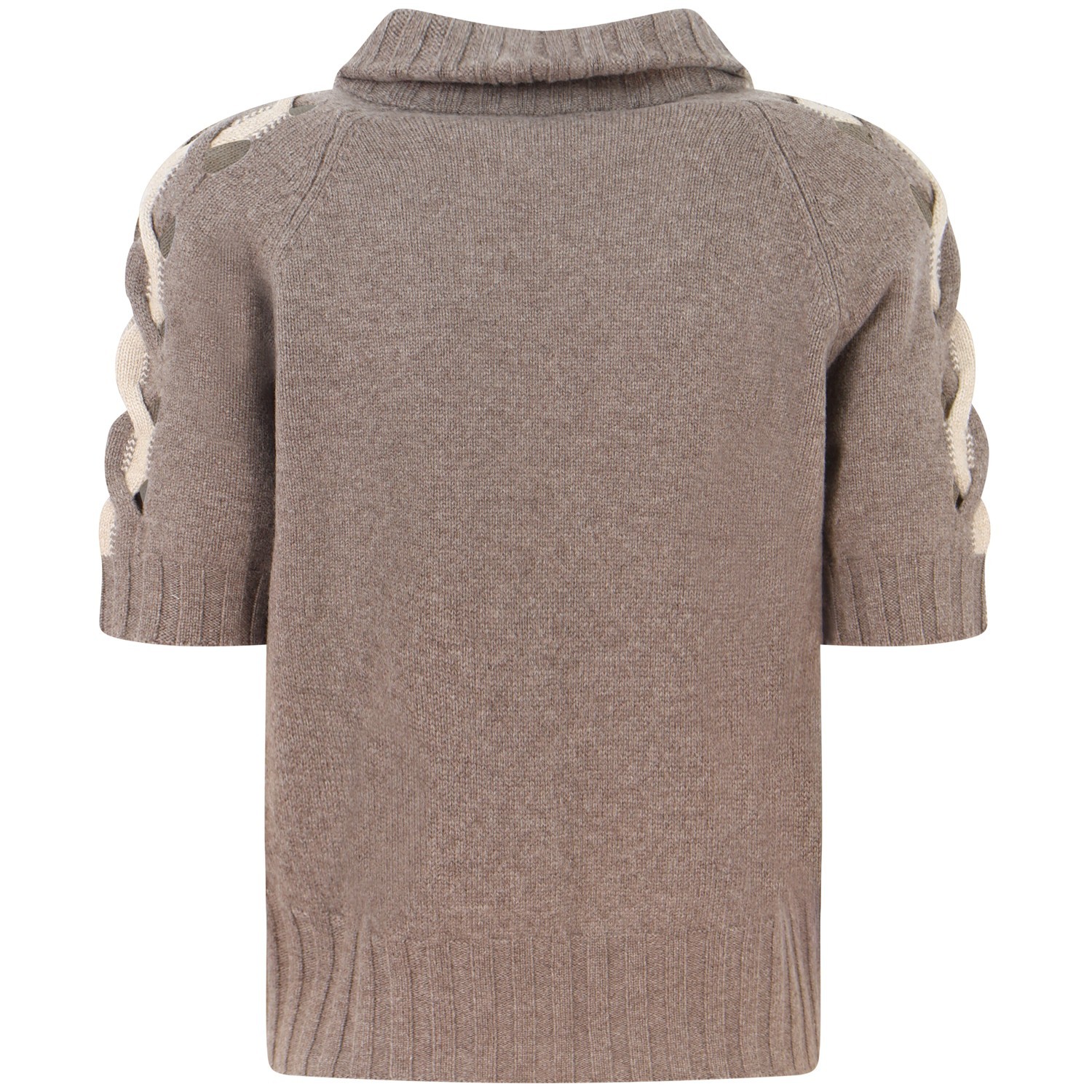 Maglione beige con mezza zip per donna 2