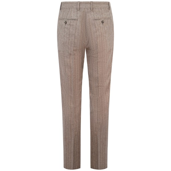 Completo beige gessato per uomo