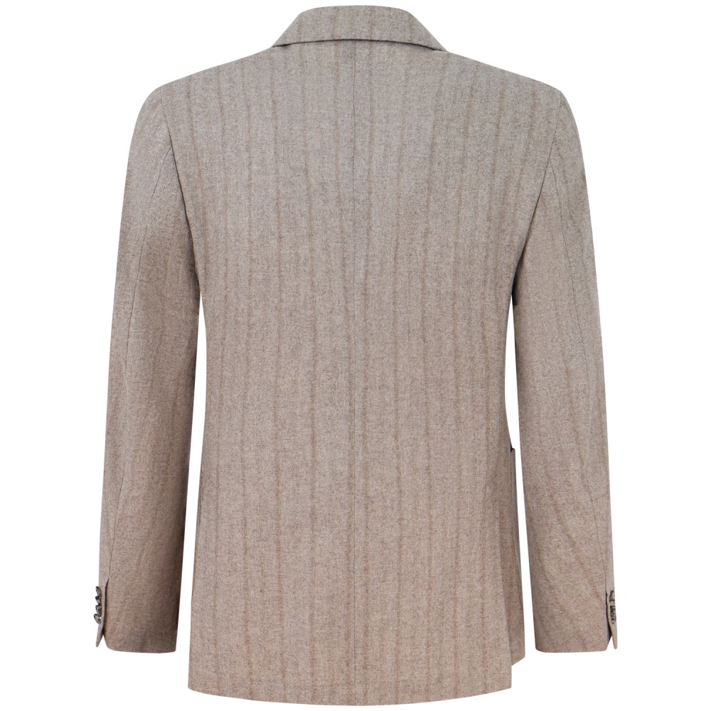 Completo beige gessato per uomo