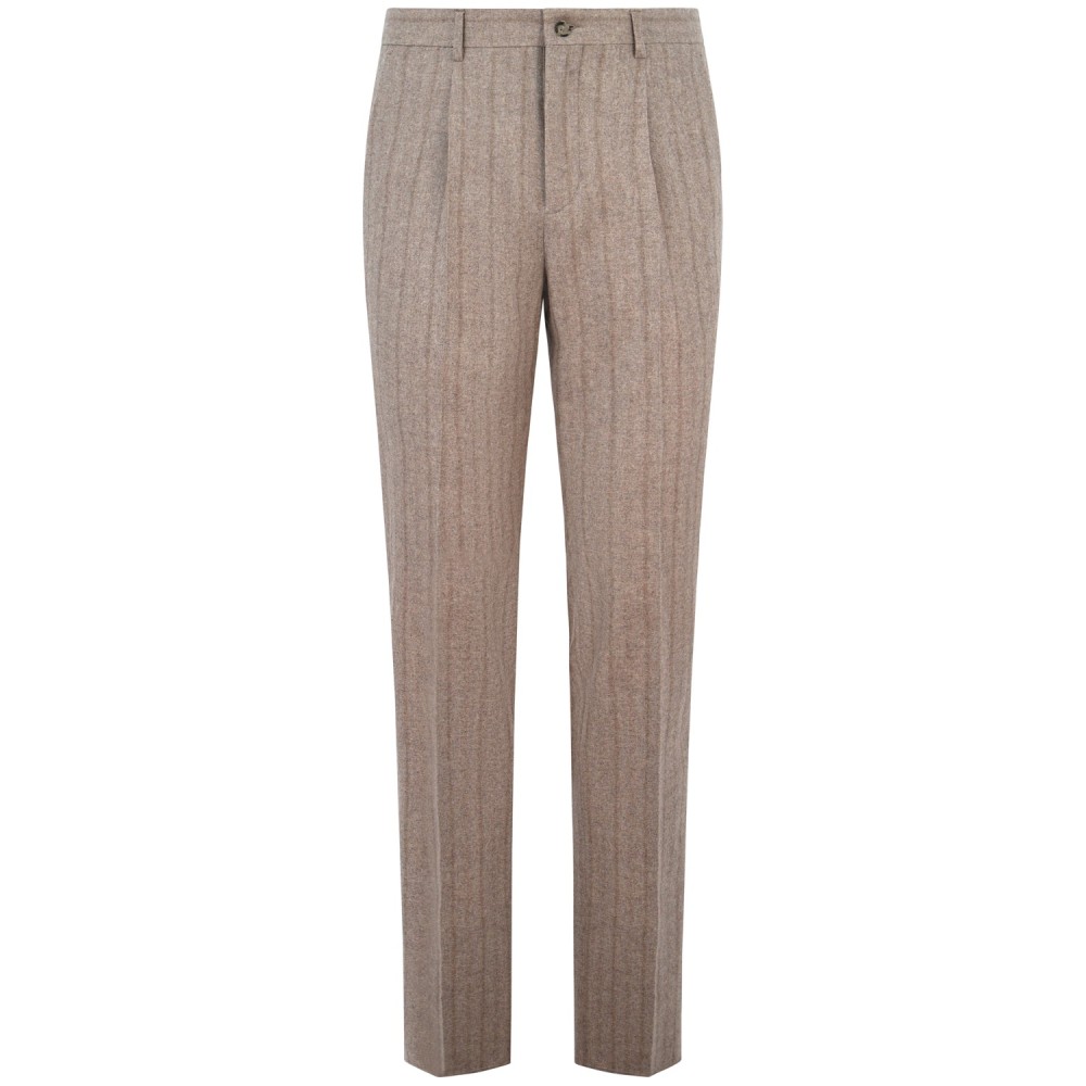 Completo beige gessato per uomo