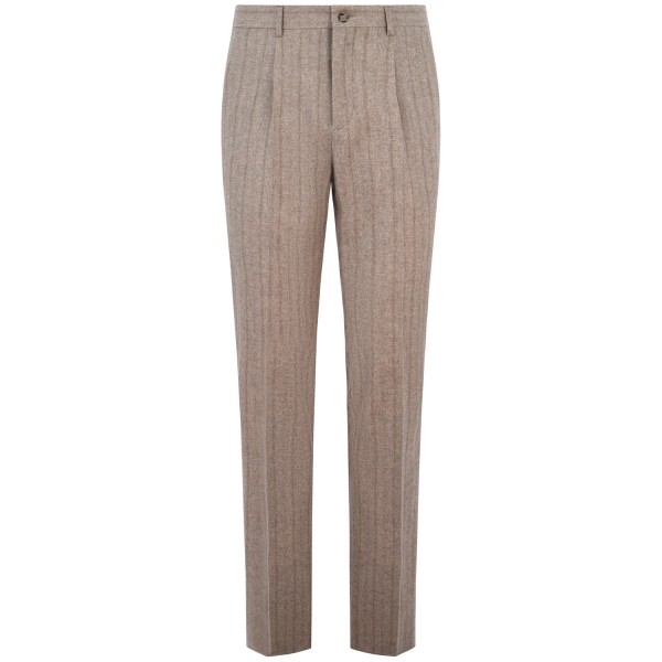 Completo beige gessato per uomo