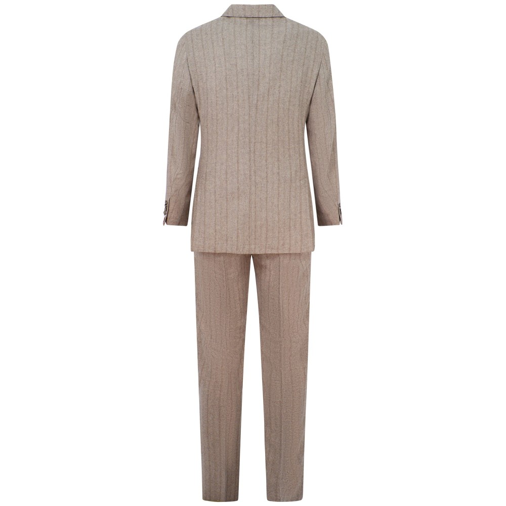 Completo beige gessato per uomo