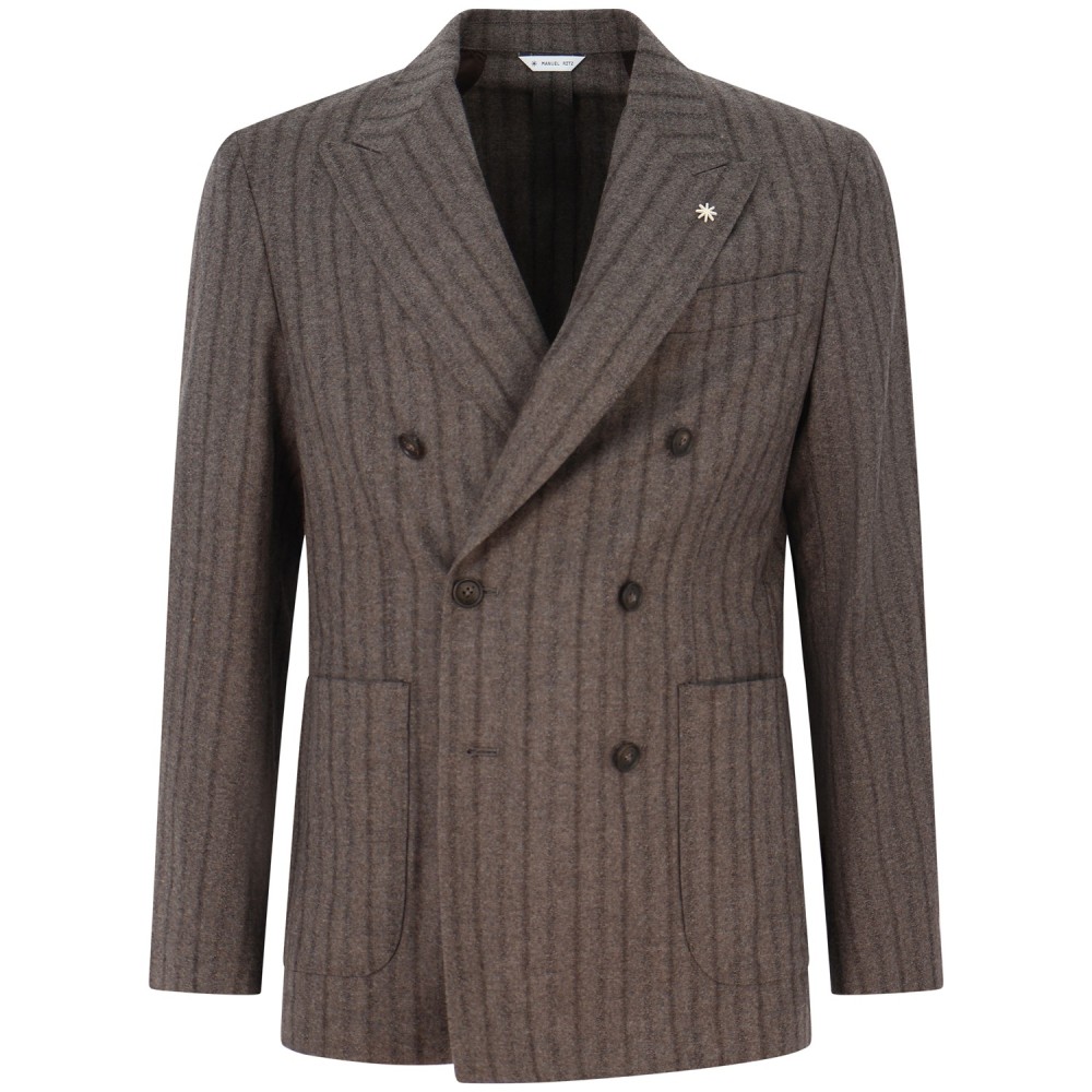 Completo marrone gessato per uomo