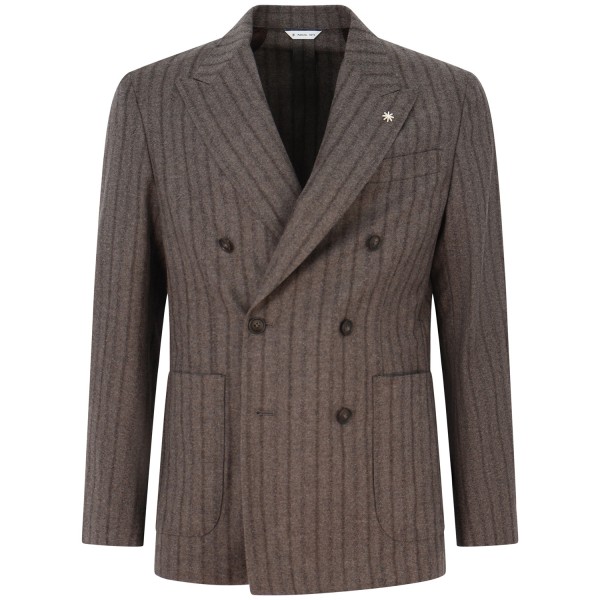 Completo marrone gessato per uomo