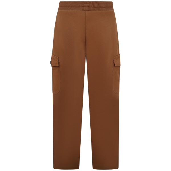 Pantalone tuta marrone con zip per uomo
