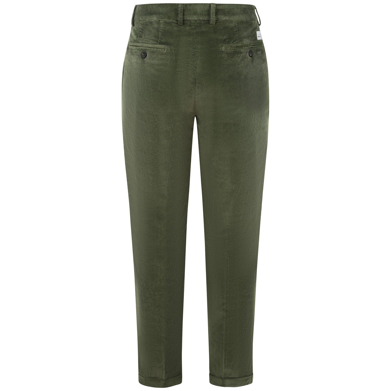 Pantalone verde in velluto a costine per uomo 2