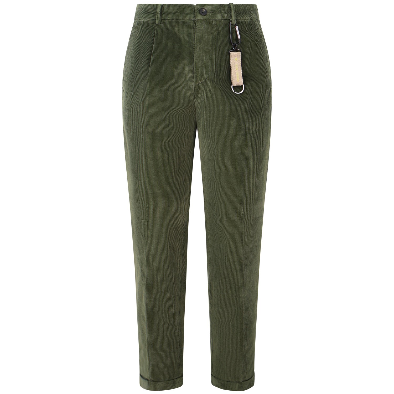 Pantalone verde in velluto a costine per uomo