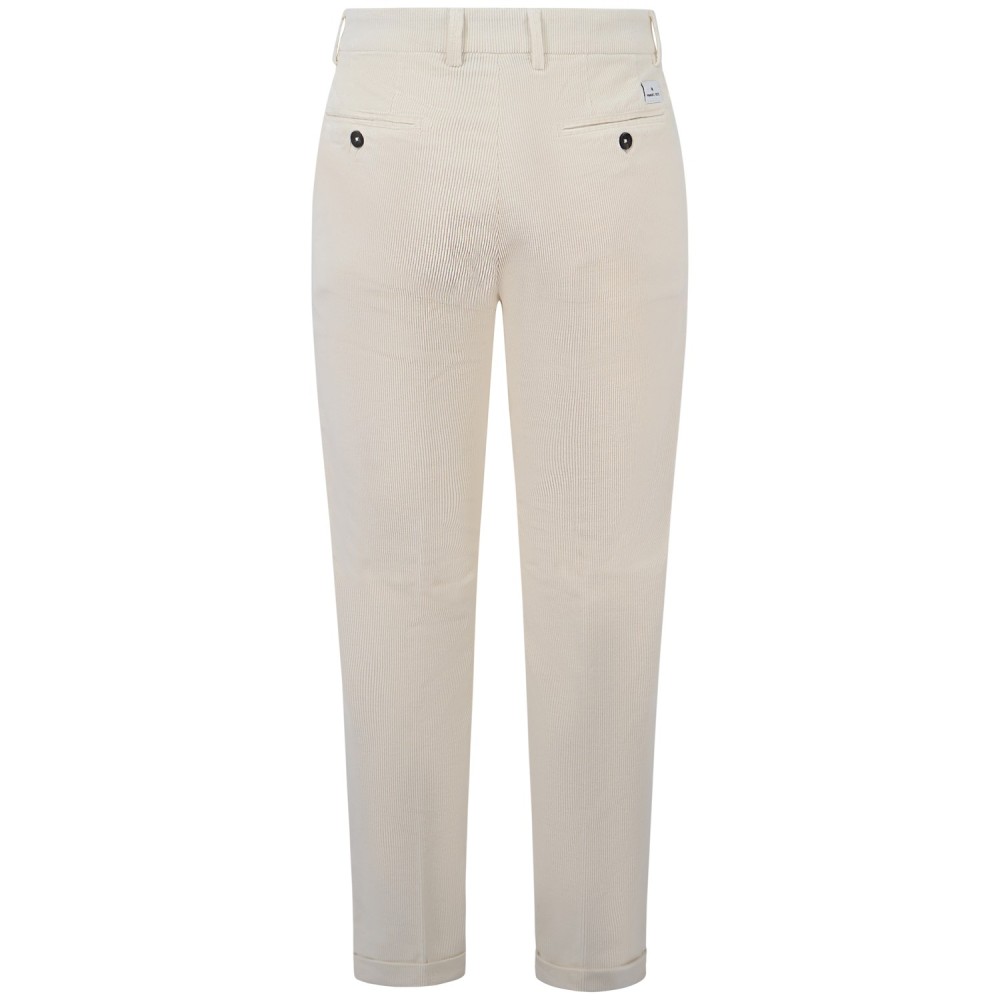 Pantalone bianco in velluto a costine per uomo