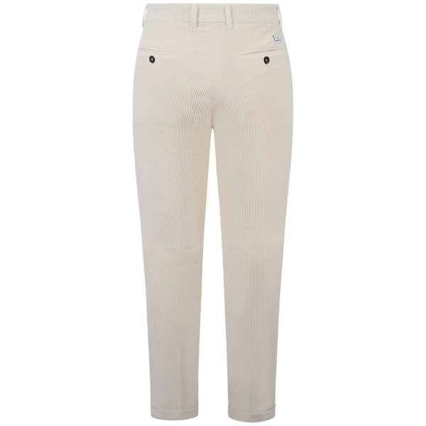 Pantalone bianco in velluto a costine per uomo