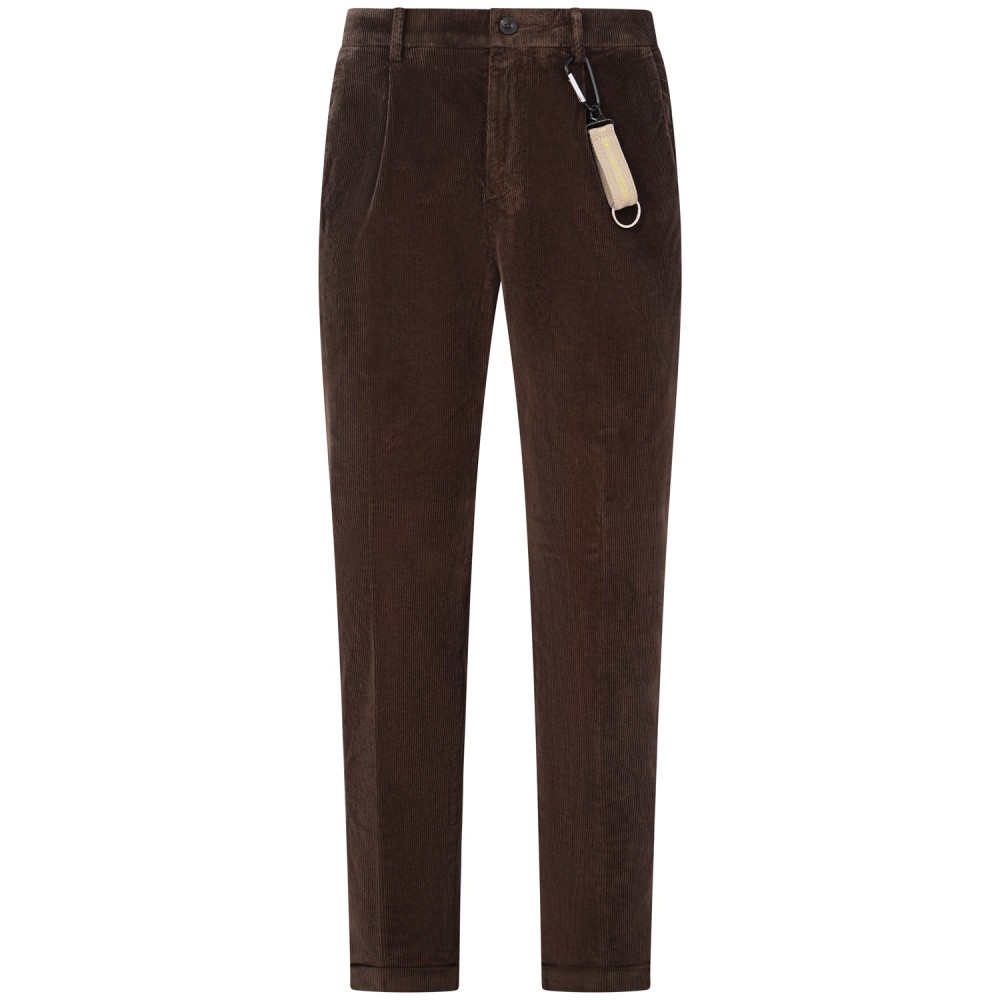 Pantalone marrone in velluto a costine per uomo