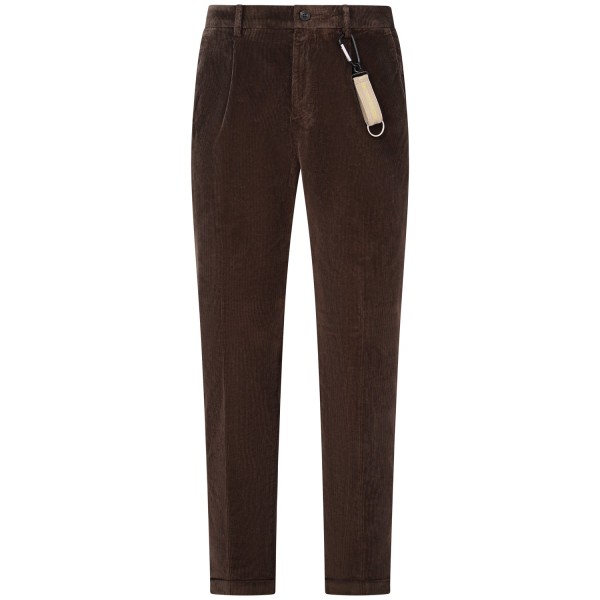 Pantalone marrone in velluto a costine per uomo