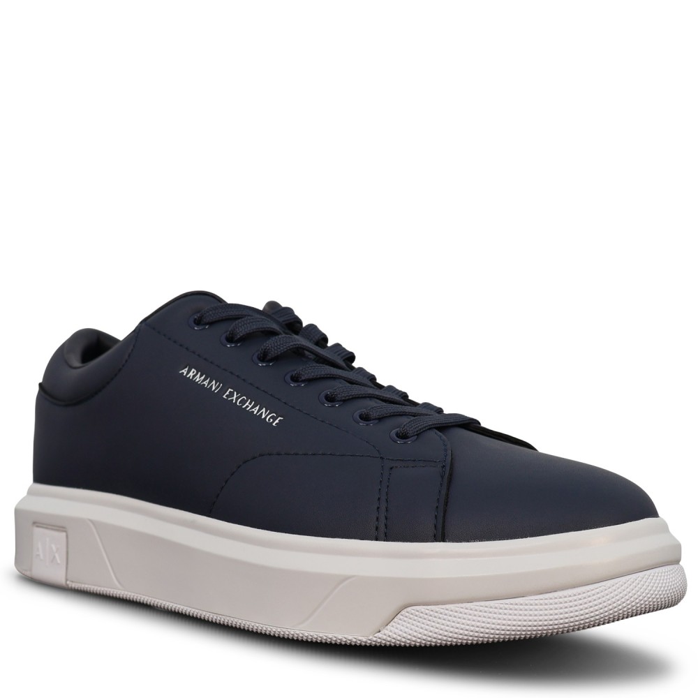Sneakers blu con mini logo per uomo
