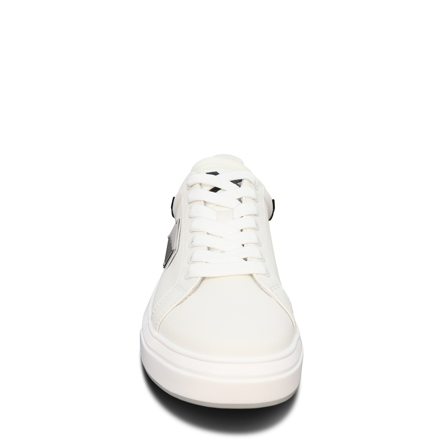 Sneakers bianca con mini logo per uomo