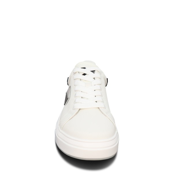 Sneakers bianca con mini logo per uomo