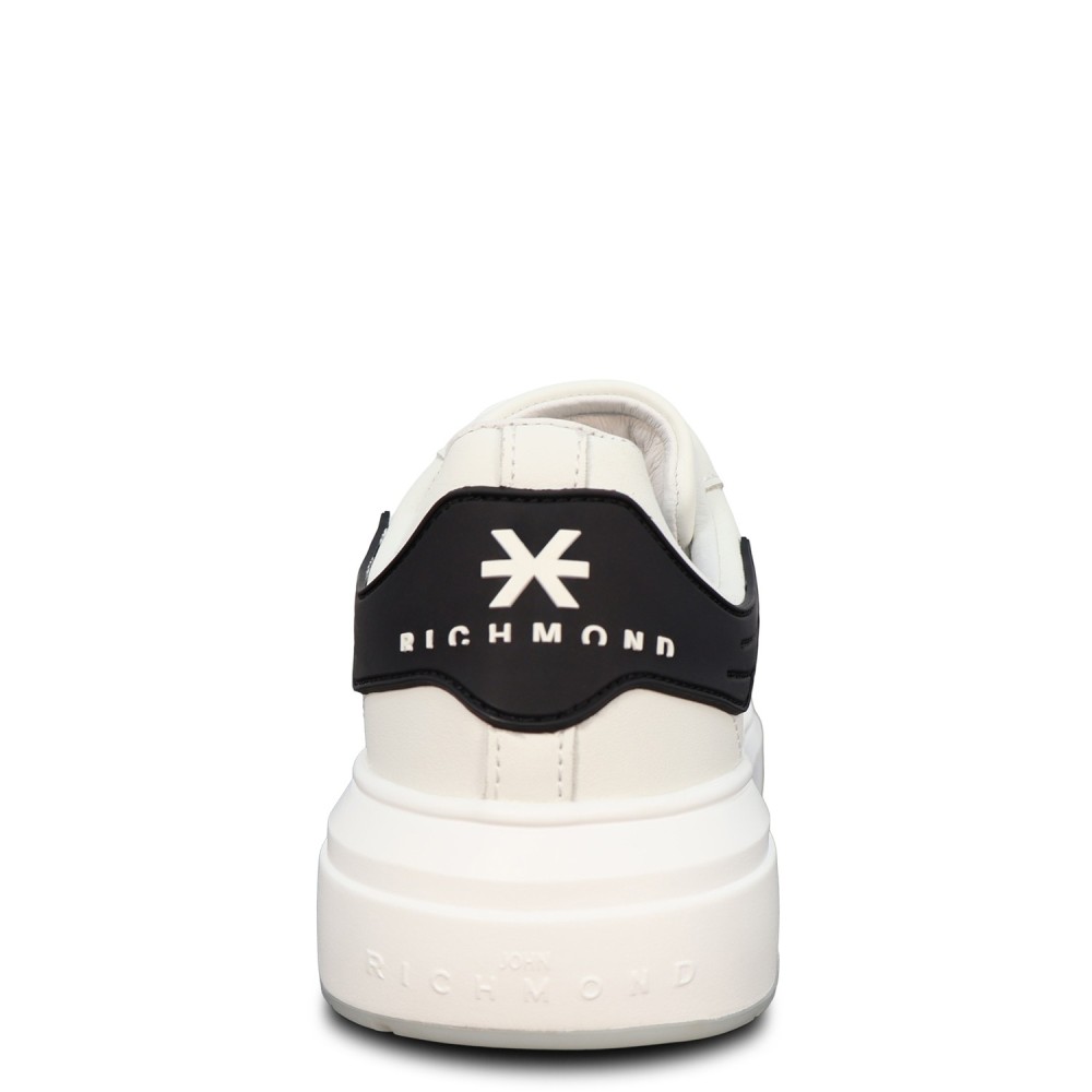 Sneakers bianca con mini logo per uomo
