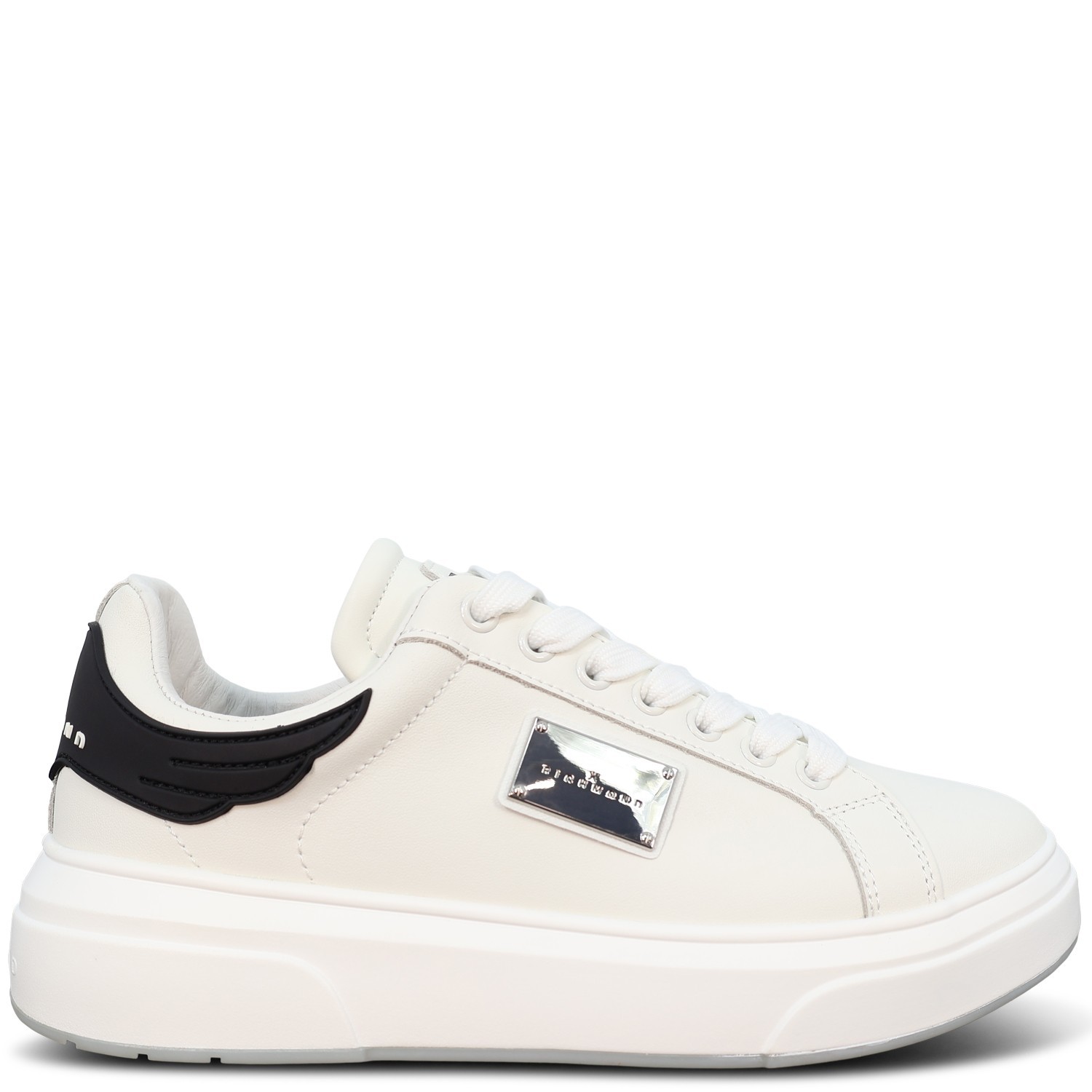 Sneakers bianca con mini logo per uomo