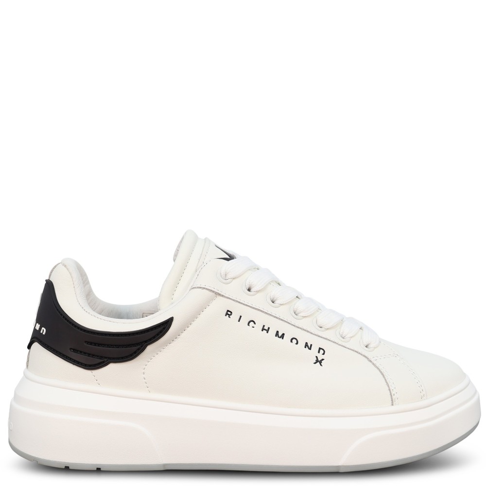 Sneakers bianca con mini logo per uomo