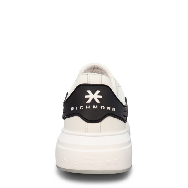 Sneakers bianca con mini logo per uomo