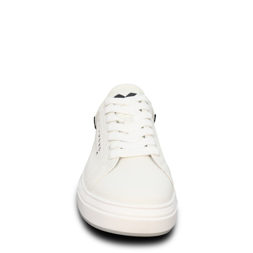 Sneakers bianca con mini logo per uomo