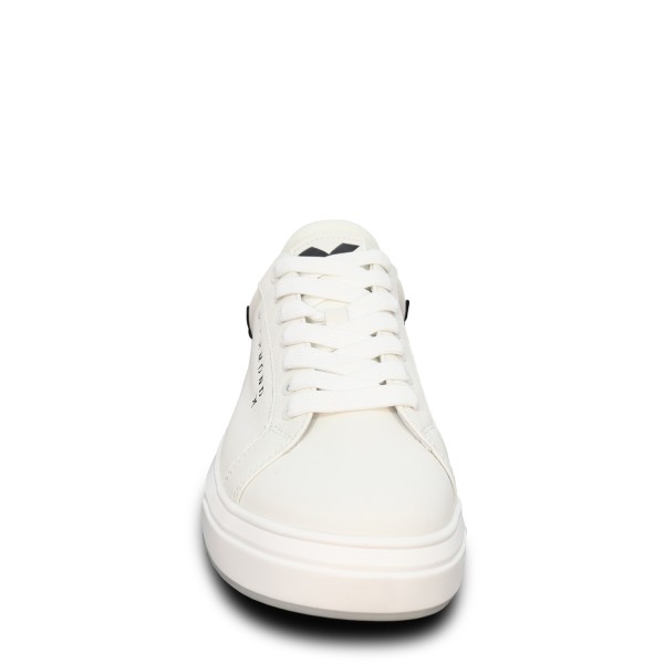 Sneakers bianca con mini logo per uomo