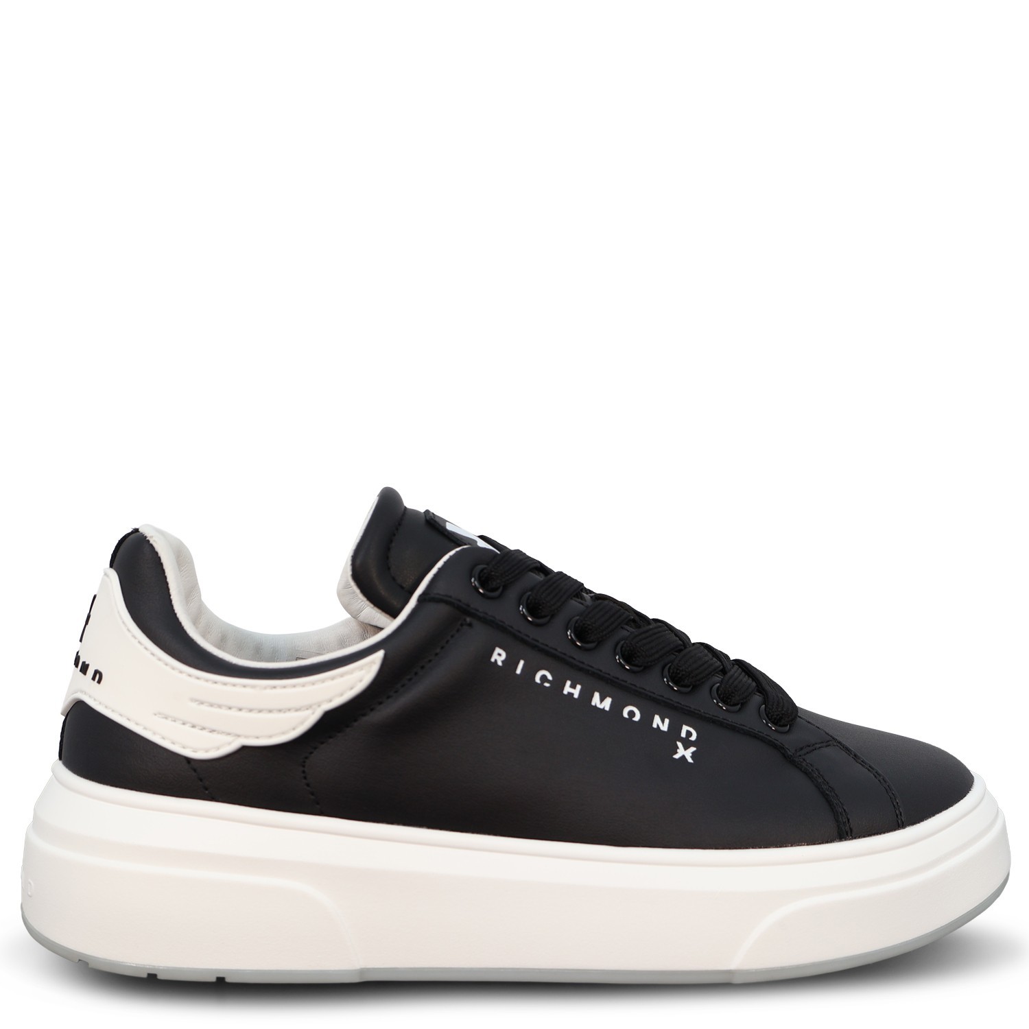 Sneakers nera con mini logo per uomo