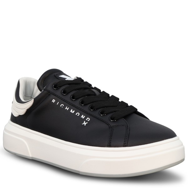 Sneakers nera con mini logo per uomo