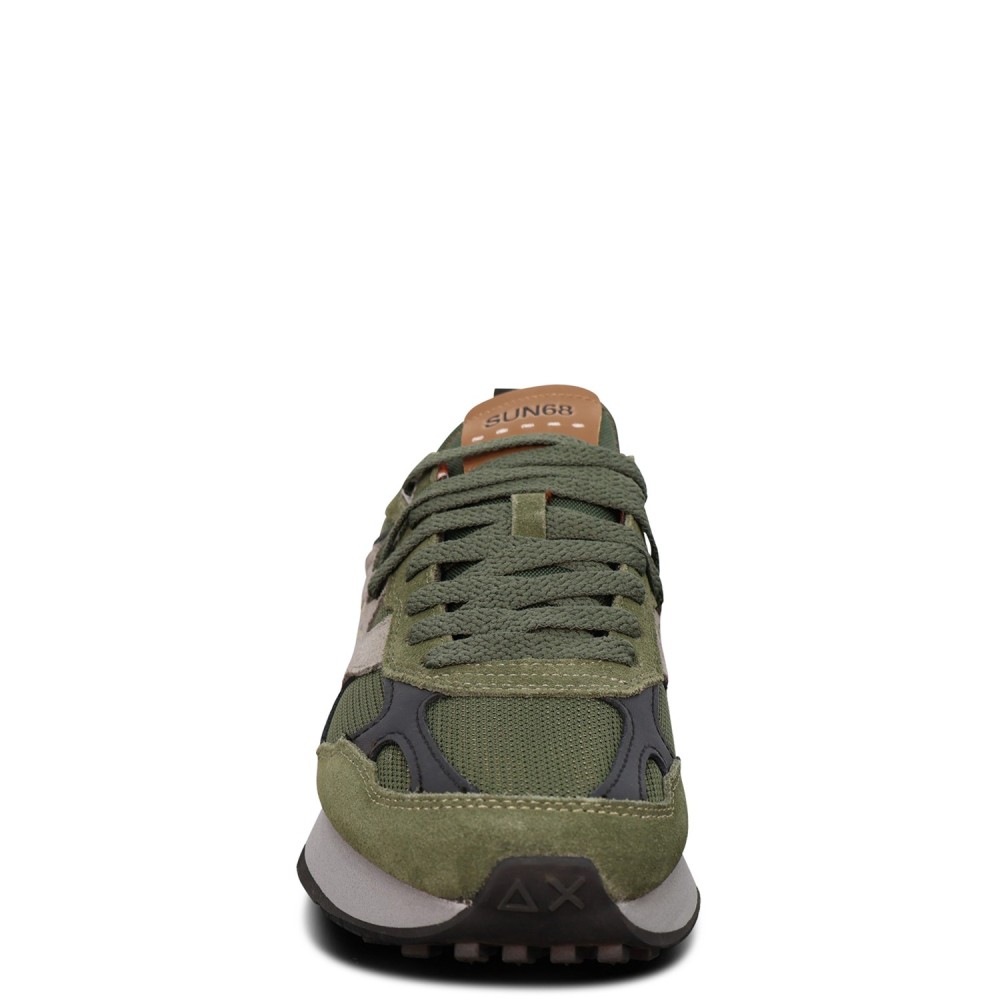 Sneakers verde con riporti grigi per uomo